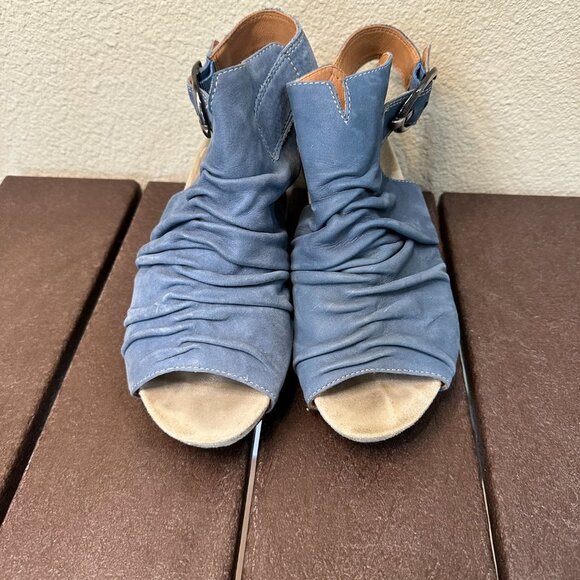 EARTHIES Bonaire Too Blue Wedges Shooties - size 8 - Picture 3 of 12